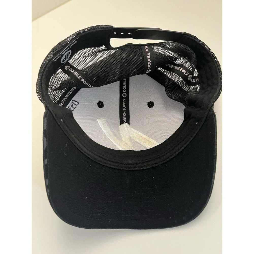 Fitted Baseball Cap Black Embroidered N Double Portion Supply Hat Hawaiian Theme